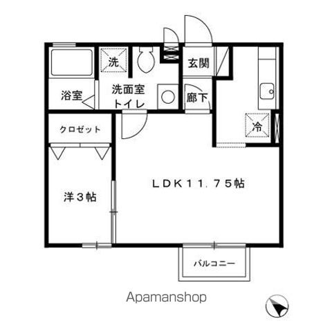 【立川市栄町のアパートの間取り】