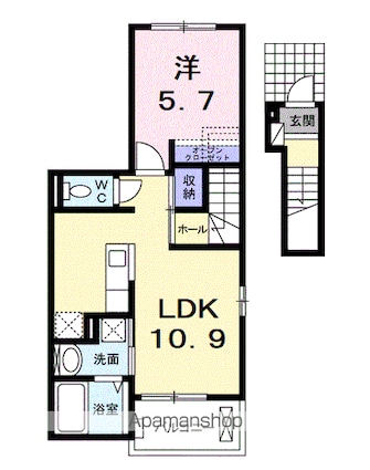 ベル・三鷹[1LDK/41.26m2]の間取図