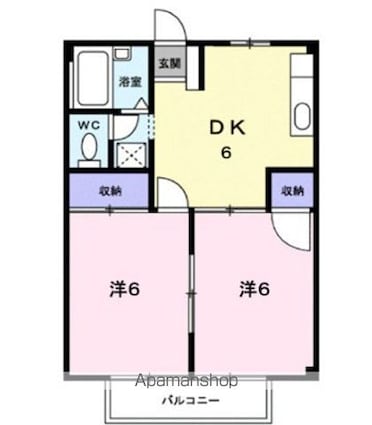 シティハイツホワイトリバー[2DK/39.74m2]の間取図