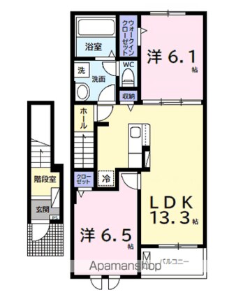 プレリュード[2LDK/59.58m2]の間取図