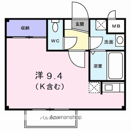 シンシア２１・Ｎ・Ｍ[1R/25.45m2]の間取図