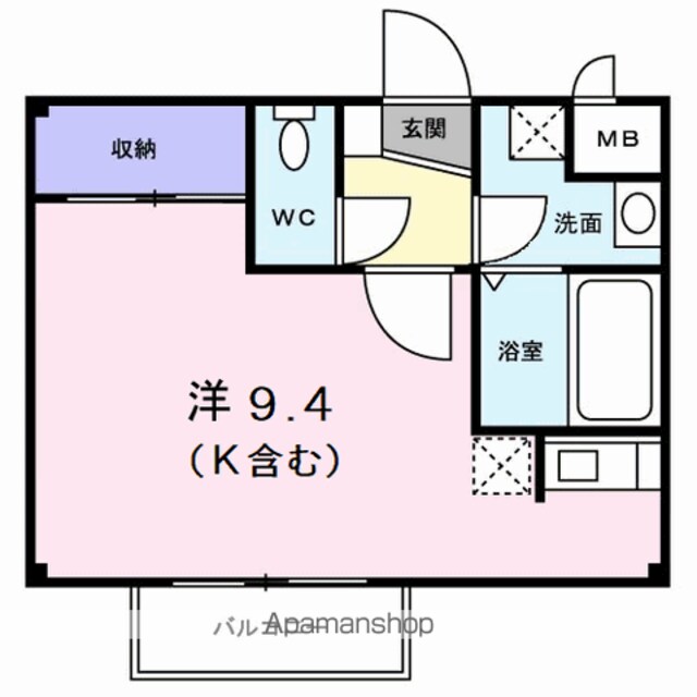 シンシア２１・Ｎ・Ｍ[1R/25.45m2]の間取図