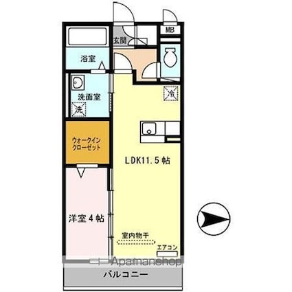 サウスメゾンエーデルワイス[1LDK/41.67m2]の間取図