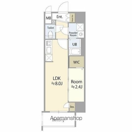 愛知県名古屋市北区山田２丁目[1LDK/29.75m2]の間取図