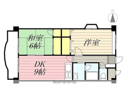 和歌山県和歌山市鳴神[2LDK/54m2]の間取図