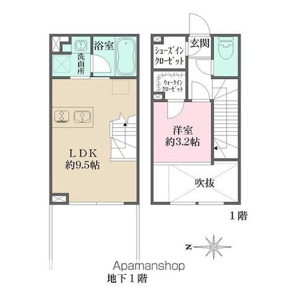 Ｌａ　Ｐｅｒｌａ　Ｊｉｙｕｇａｏｋａ[1LDK/36.32m2]の間取図