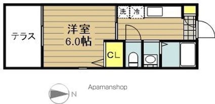 メゾネート戸田公園[1K/21.18m2]の間取図