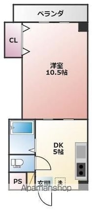リューレント朝生田[1DK/31.79m2]の間取図