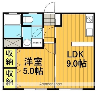 福島県郡山市亀田１丁目[1LDK/35.9m2]の間取図