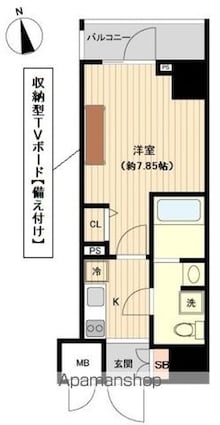 オーキッドレジデンス上野[1K/25.92m2]の間取図