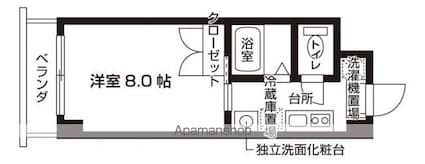グリーンパティオ野田[1K/23.53m2]の間取図