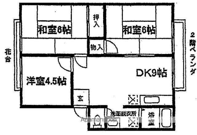 ジュネス明大前[3DK/39.15m2]の間取図