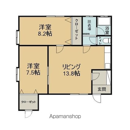 コーポたかしげ[2LDK/65.66m2]の間取図