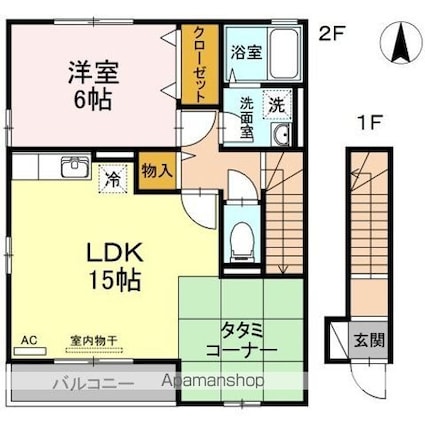 エントピア幸　Ａ棟[1LDK/52.25m2]の間取図