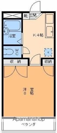 ファミール北代Ⅱ[1K/27.15m2]の間取図