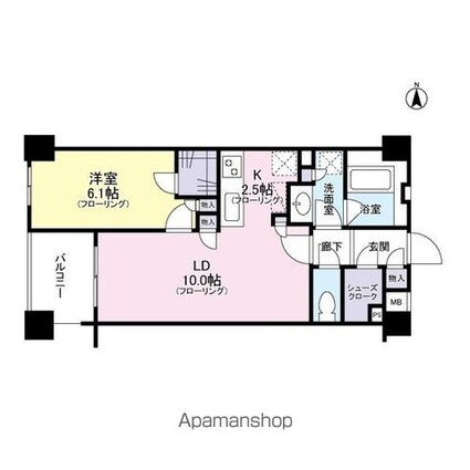 クレアホームズ新宿百人町[1LDK/46.25m2]の間取図