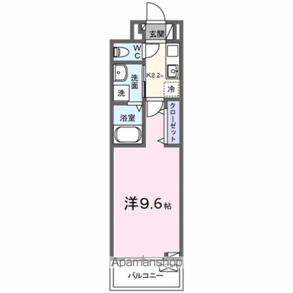 ルーベル桜井[1K/28.87m2]の間取図