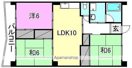 セントヒルズ大任[3LDK/67m2]の間取図