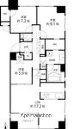 グレンパーク駒場　ＷＥＳＴ棟[3LDK/104.81m2]の間取図