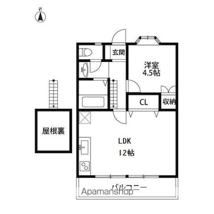 カメリア[1LDK/38.52m2]の間取図