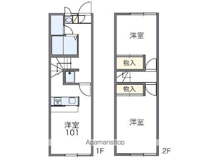 レオパレスエルサ[2DK/49.68m2]の間取図