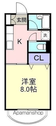 福島県福島市鳥谷野字日野[1K/29.7m2]の間取図