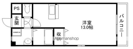 メルベール[1R/30.75m2]の間取図