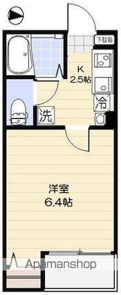 エルカーサ平和台[1K/19.35m2]の間取図