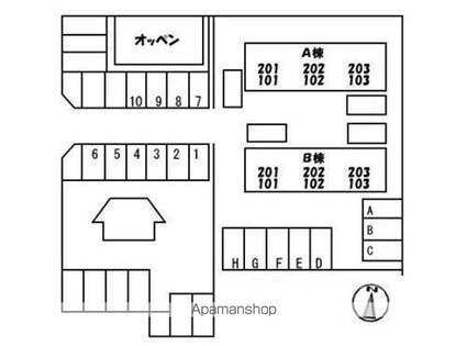 香川県高松市出作町[3DK/56.51m2]の配置図
