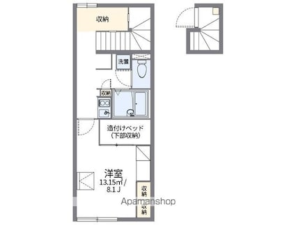レオパレスステビアⅠ[1K/28.02m2]の間取図