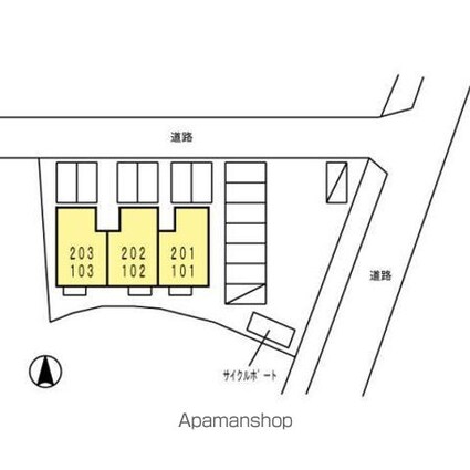 岡山県岡山市北区平田[2LDK/53.72m2]の配置図
