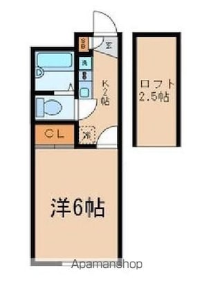 フォルターナ阿佐谷南[1K/19.87m2]の間取図