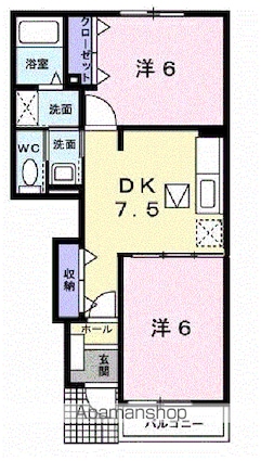 愛媛県松山市下難波[2DK/44.82m2]の間取図