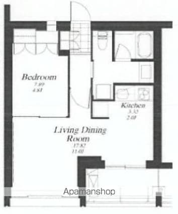 東京都世田谷区玉川田園調布２丁目[1LDK/41.84m2]の間取図