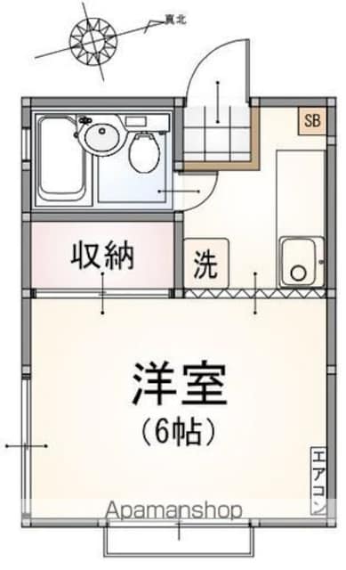ガーデン大蔵[1R/18.21m2]の間取図