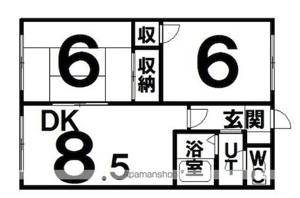 アネックスむつみ[2DK/43.7m2]の間取図