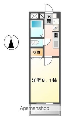 ブルックスキューブ[1K/24.75m2]の間取図
