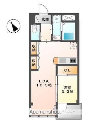 ＫＫ　ＢＬＤＧ[1LDK/40.46m2]の間取図