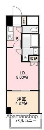 Ｊリヴェール錦町[1LDK/37.45m2]の間取図