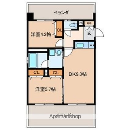ウエスト　フルハウス[2LDK/45m2]の間取図