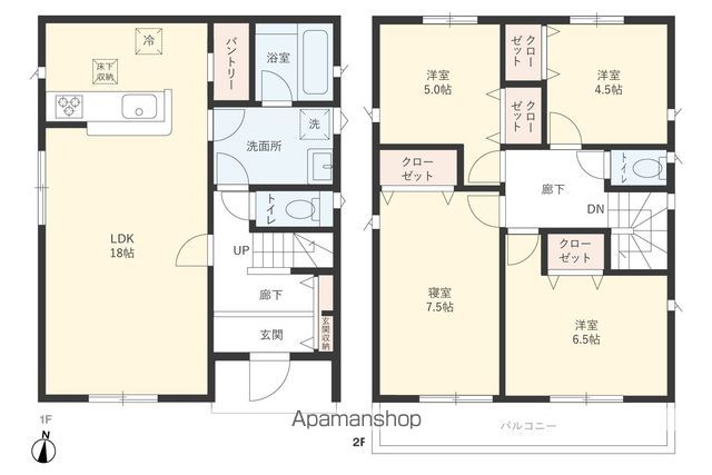 平塚市 2階建 新築の間取り写真