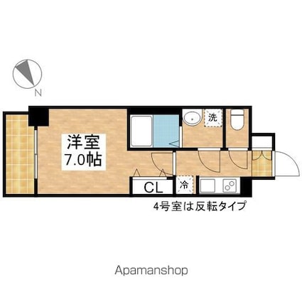 ＳーＲＥＳＩＤＥＮＣＥ鶴舞駅前[1K/24.4m2]の間取図