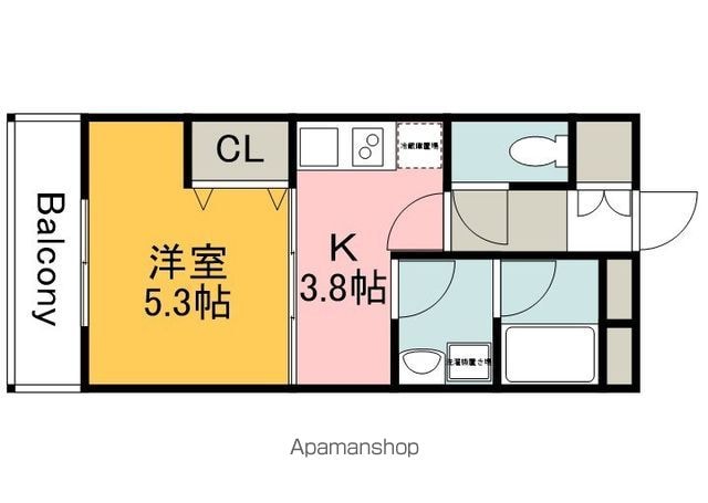 Ｍ　Ｔｅｒｒａｃｅ八幡東　壱番館[1K/25.67m2]の間取図