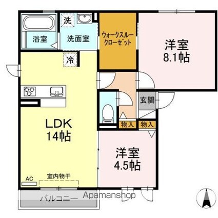 コアロードＶＩＩＩ[2LDK/63.03m2]の間取図