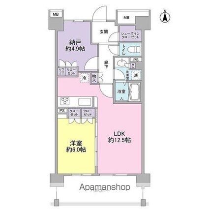 アンビエンテ経堂[1SLDK/54.7m2]の間取図
