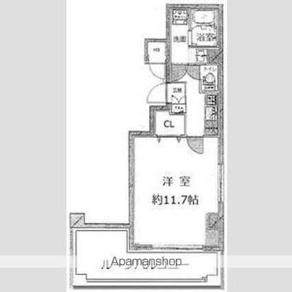 グランフォース蔵前[1K/33.15m2]の間取図