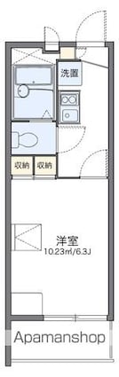 レオパレスＱＵＡＴＴＲＯ[1K/19.87m2]の間取図