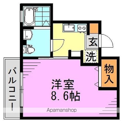 東京都杉並区高円寺南１丁目[1K/25.16m2]の間取図