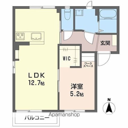 長野県松本市野溝西２丁目[1LDK/43.54m2]の間取図