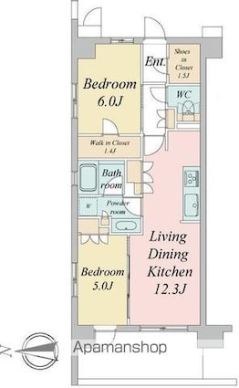 トラープランド蒼麗館[2LDK/56.5m2]の間取図